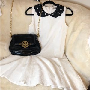 Vintage Cream & Black drop waist dress!